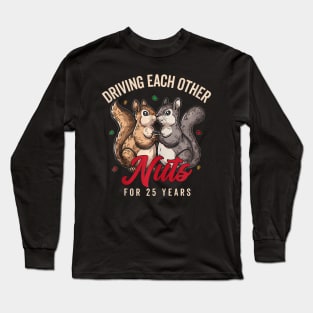 Funny Married 25 Years 25Th Wedding Anniversary Cute Squirre Long Sleeve T-Shirt